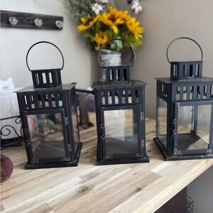 Black Metal Lantern Set of 2
